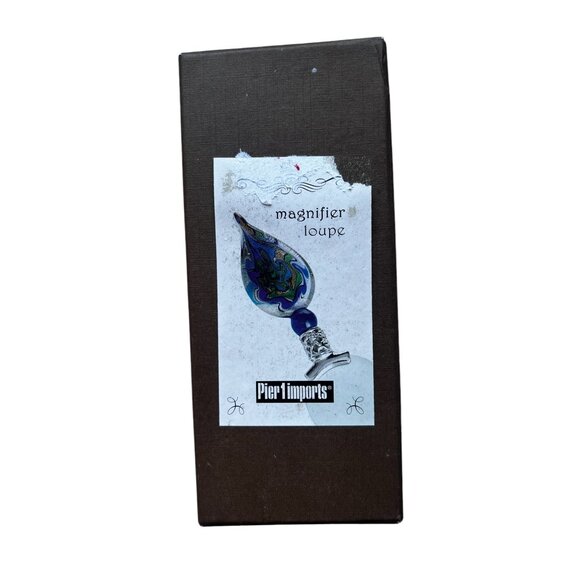 Blown Glass Handle Magnifier Padded Box Pier One - Picture 6 of 10